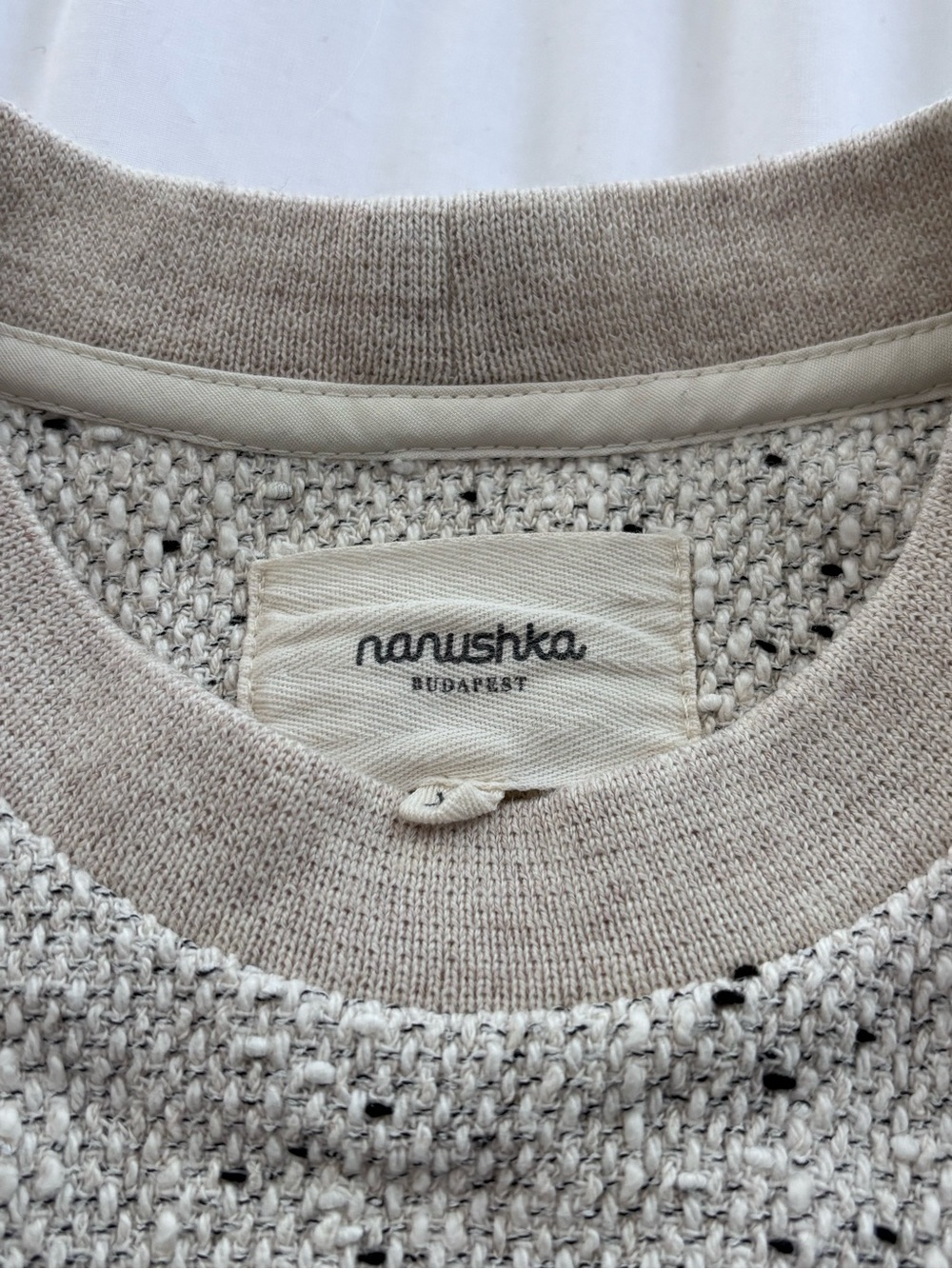 Nanushka Cream Speckled Knit Sweater